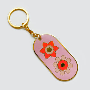 Pink Abstract Keychain