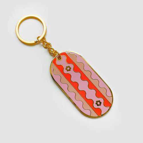 Pink Abstract Keychain