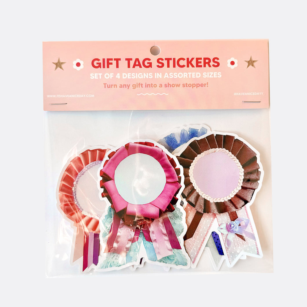 Award Ribbon Gift Tag Stickers