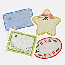 Load image into Gallery viewer, Embroidered Patch Gift Tag Stickers