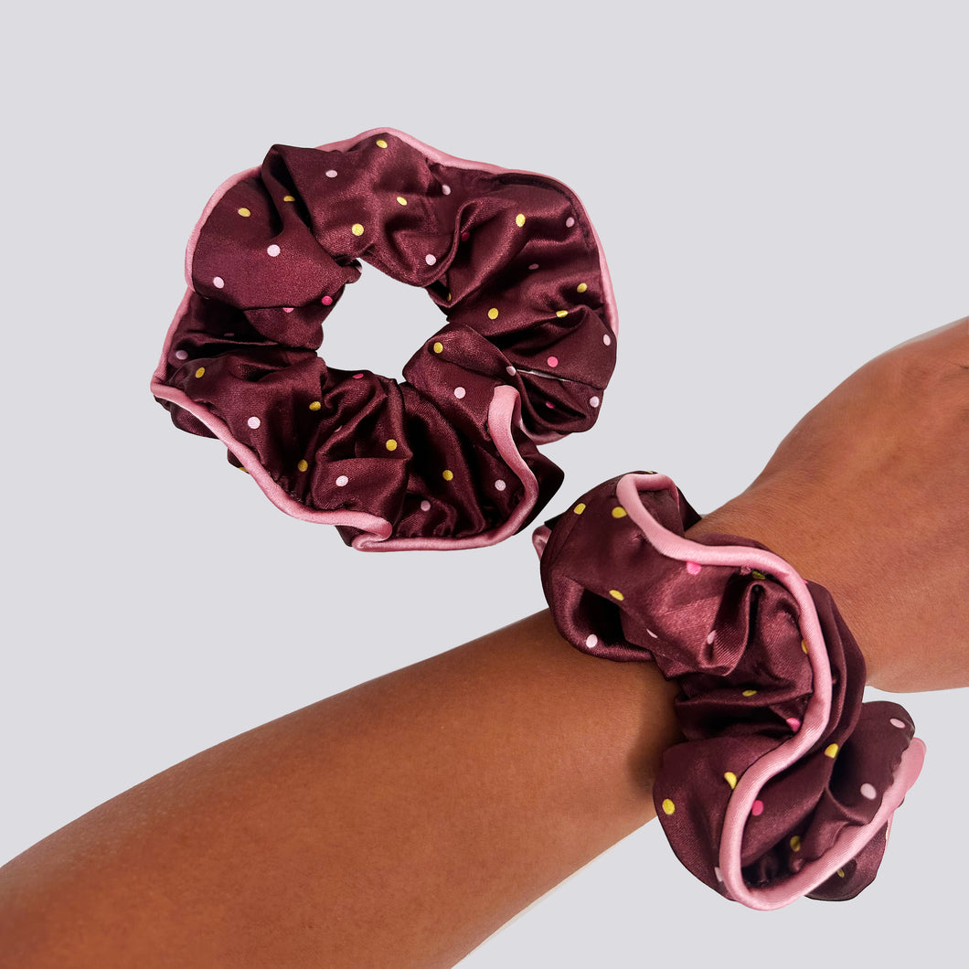 Cosmic Brownie Satin Scrunchie