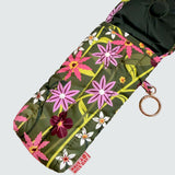 Green Floral Puffy Glasses Pouch