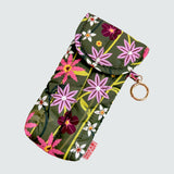 Green Floral Puffy Glasses Pouch