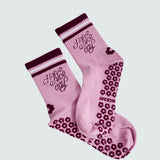 Maroon Script Grip Socks