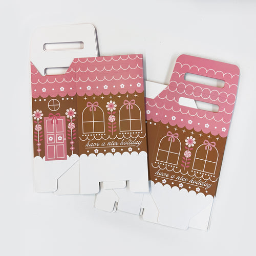 Gingerbread House Gift Box Packaging- Set of 4