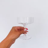 Daisy Stem Ribbed Glass- Set of 2