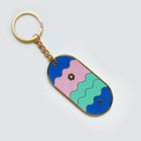 Blue Abstract Keychain