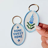 Home Sweet Home Bluebonnet Patch Keychain