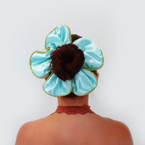 Big Daisy Blue Scrunchie