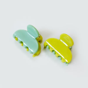 Mini Teal/Green Jelly Hair Claws- Set of 2