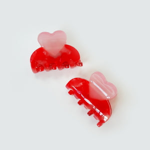 Mini Heart Hair Claws- Set of 2