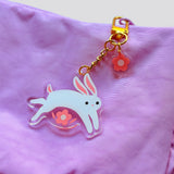 Clear Bunny Keychain/Charm
