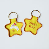 Lucky Bunny Star Patch Keychain