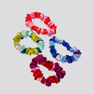 Mini Satin Scrunchies- Set of 4