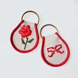 Pixel Rose Patch Keychain