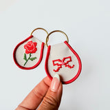 Pixel Rose Patch Keychain