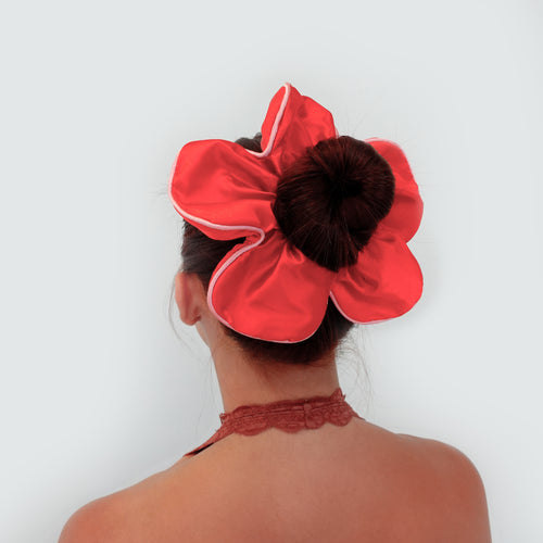 Big Daisy Red Scrunchie