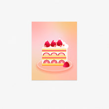 Load image into Gallery viewer, Strawberry Angel Cake 3inx4in Mini Print