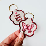 Butterfly Daisy Patch Keychain