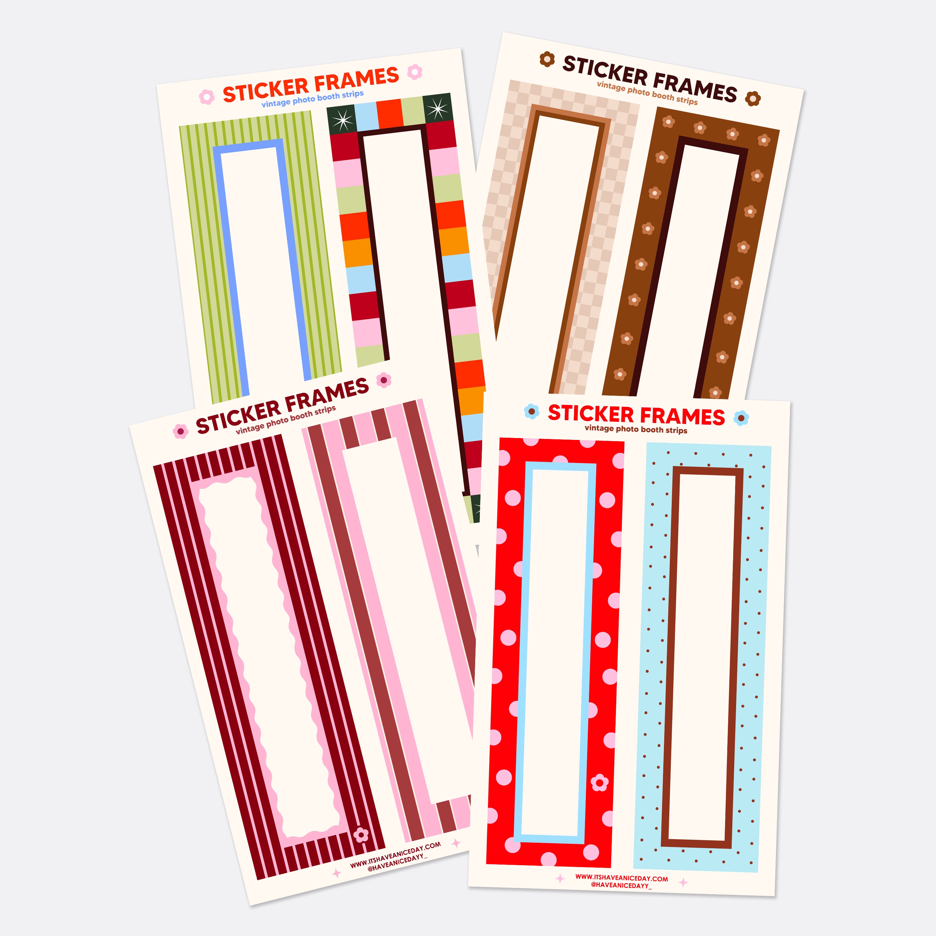 Box Frame Sticker Vintage Photobooth Sticker Frames Bundle – Have a Nice Day