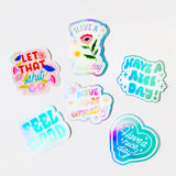 Blooming Have a Nice Day Holographic Sticker
