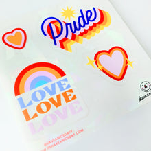 Load image into Gallery viewer, Pride Suncatcher Sheet (4 Stickers)
