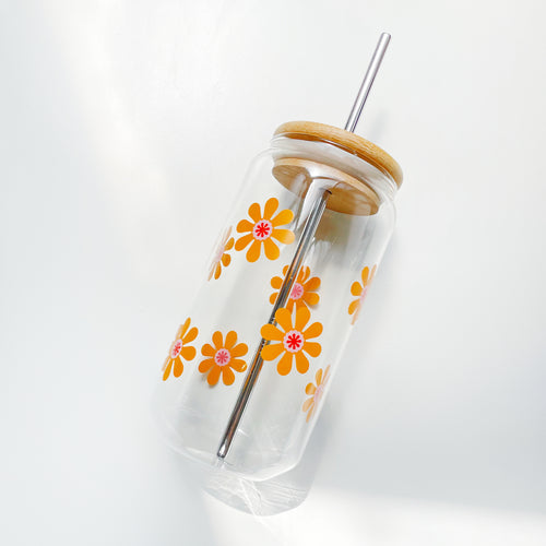 Groovy Flower Glass Cup