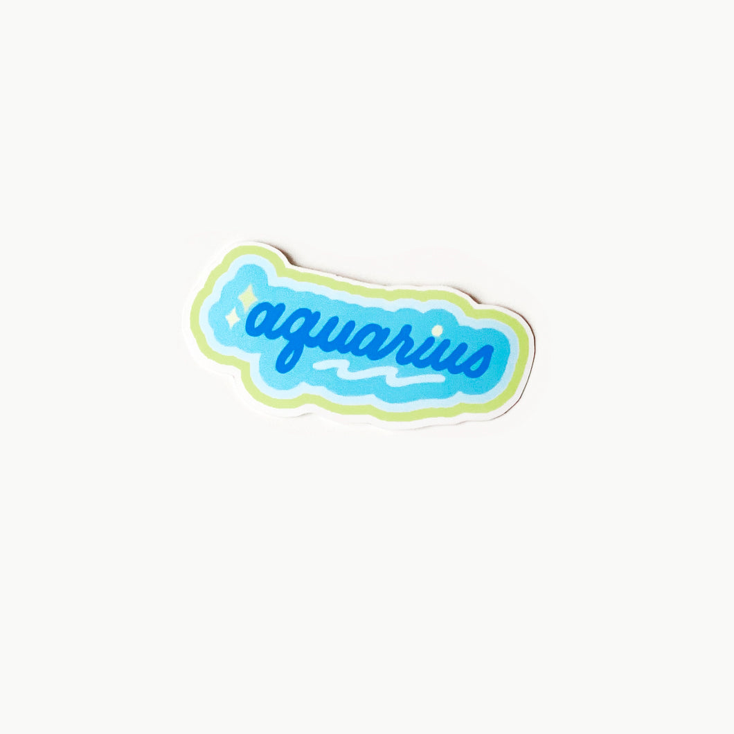 Aquarius Clear Die Cut Sticker