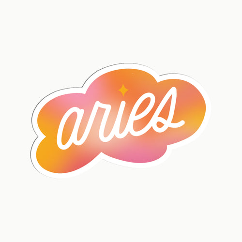 Gradient Aries Clear Die Cut Sticker