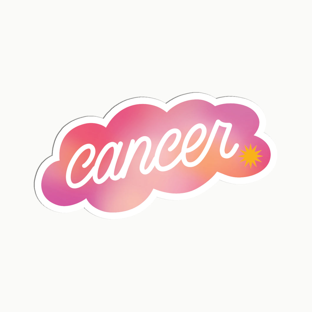 Gradient Cancer Clear Die Cut Sticker