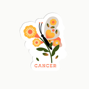 Cancer Butterfly Clear Sticker