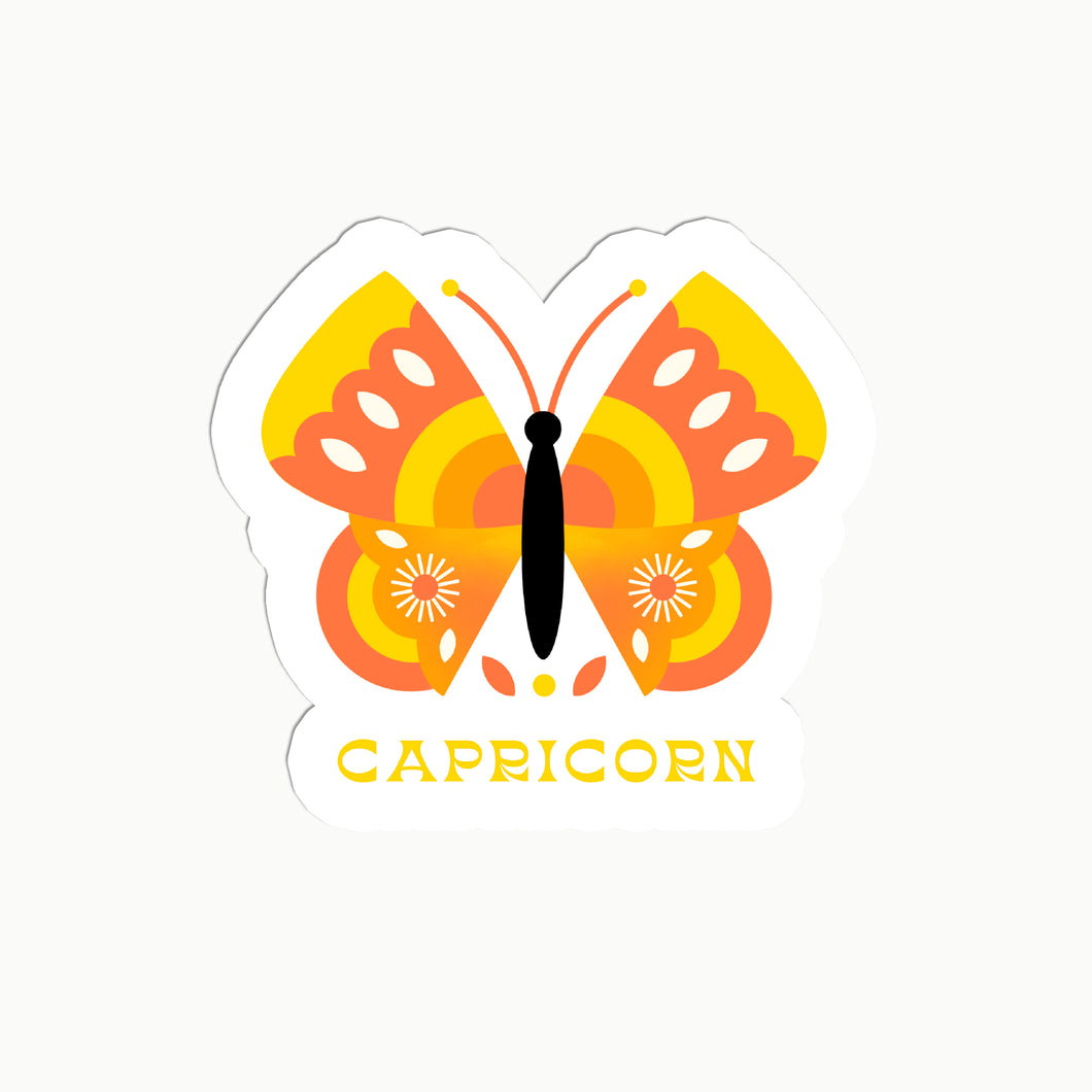Capricorn Butterfly Clear Sticker