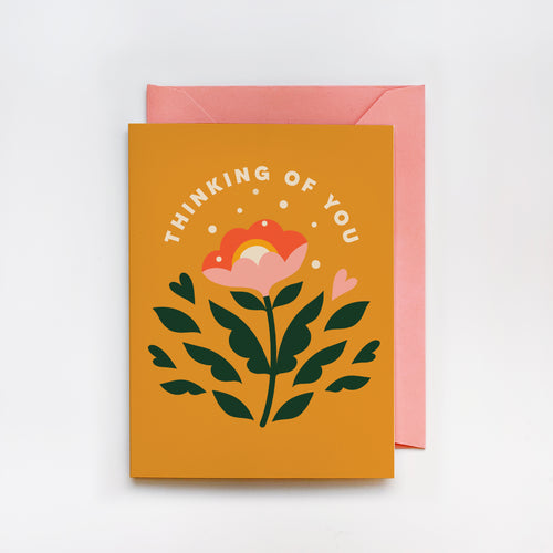 Thinking Of You Orange Greeting Card