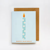 Candles Floral Birthday Greeting Card
