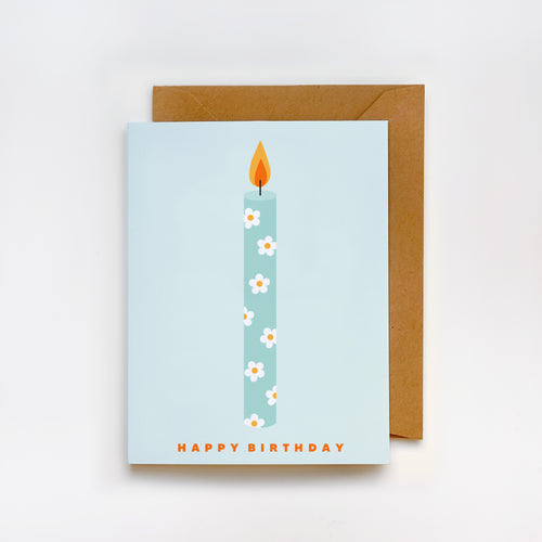 Candles Floral Birthday Greeting Card