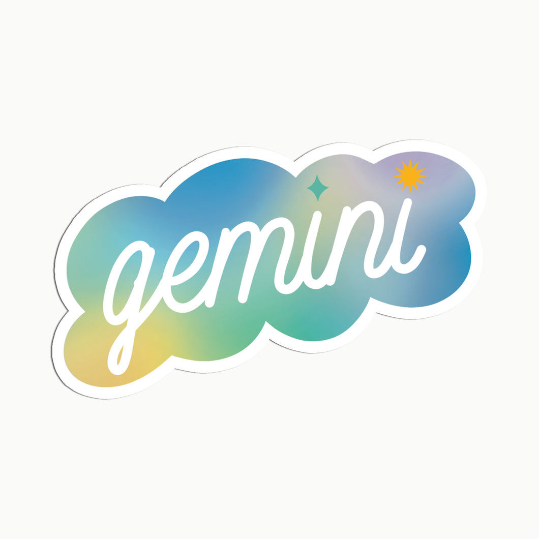 Gradient Gemini Clear Die Cut Sticker