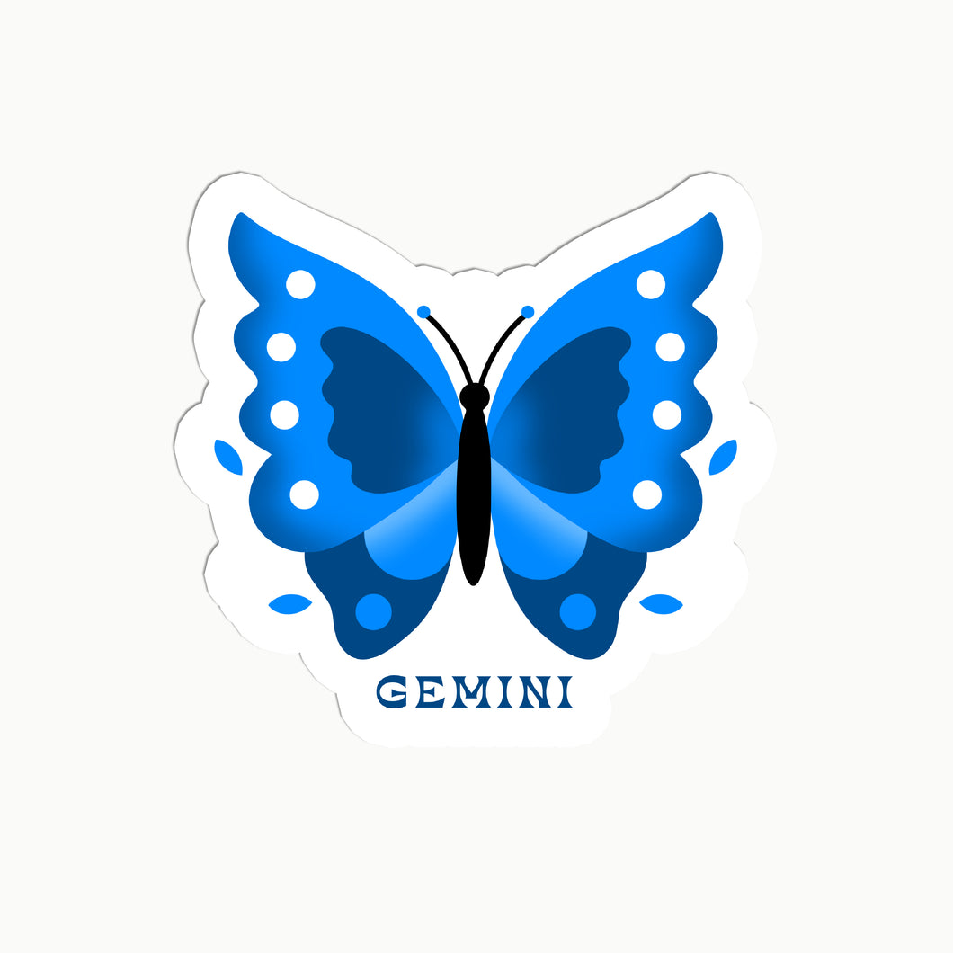 Gemini Butterfly Clear Sticker