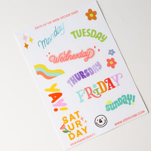 Days of The Week Sticker Sheet