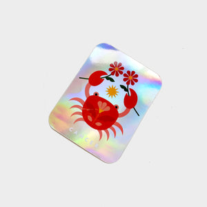 Cancer Holographic Rectangle Sticker