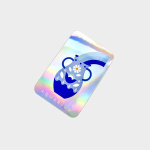 Aquarius Holographic Rectangle Sticker