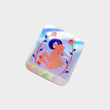 Load image into Gallery viewer, Aries Holographic Rectangle Sticker
