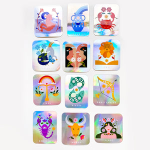 Aries Holographic Rectangle Sticker