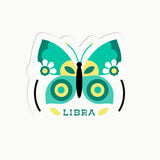 Libra Butterfly Clear Sticker