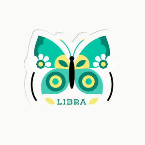 Libra Butterfly Clear Sticker