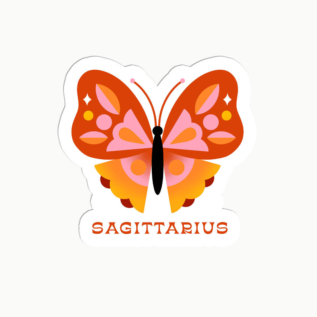 Sagittarius Butterfly Clear Sticker