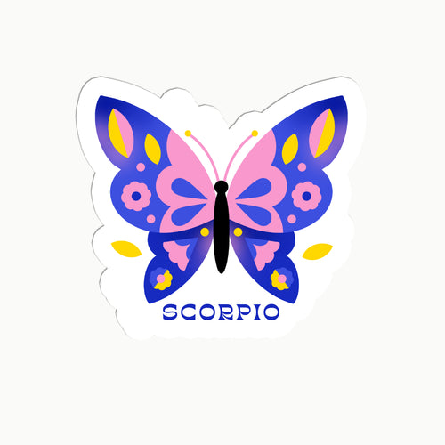 Scorpio Butterfly Clear Sticker