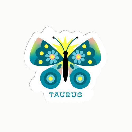 Taurus Butterfly Clear Sticker