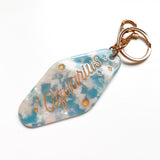 Aquarius Horoscope Motel Shape Keychain