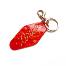Load image into Gallery viewer, Aries Horoscope Motel Shape Keychain