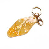 Gemini Horoscope Motel Shape Keychain